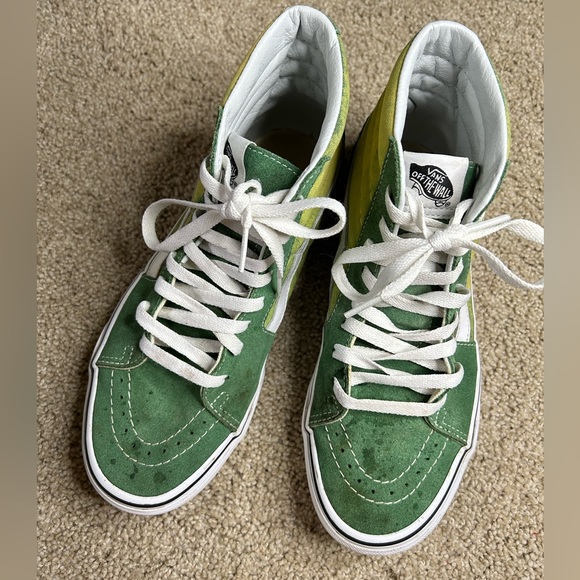 Vans High Tops Two Toned Green Sneakers Lace Up - Picture 2 of 11